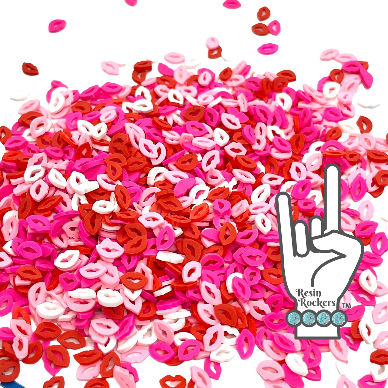 Lips Polymer Clay Pieces for Epoxy and UV Resin Art Red Pink White